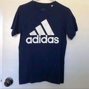 Dark Blue Adidas Short Sleeve T-Shirt with Logo